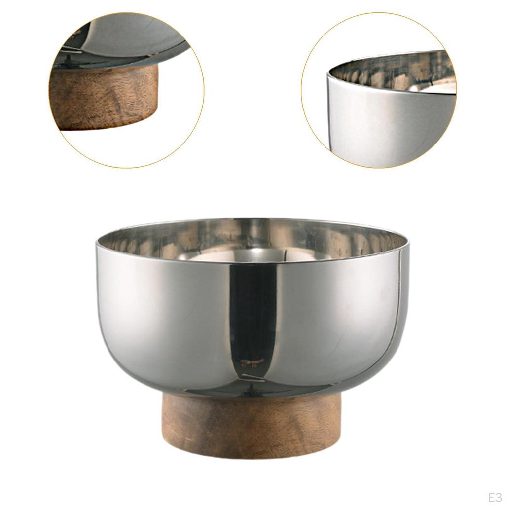 Decorative Bowl, Fruit Bowl for Kitchen Counter, Pedestal Modern Stainless Steel