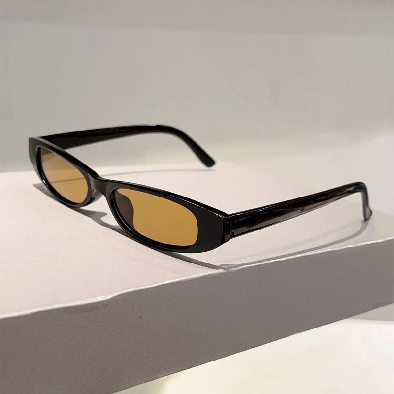 Narrow Oval Sunglasses Women  New Fashion Outdoor Decor Shades Trendy Luxury Brand Design Vacation Casual Sun Glasses