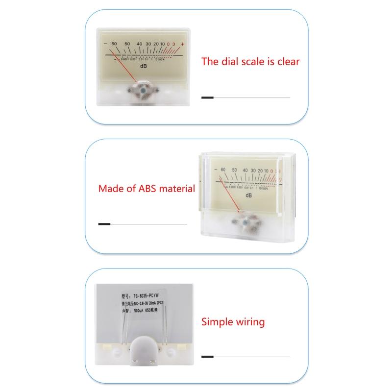 Mic VU Meter de înaltă precizie DB Level Meter fiting pentru studio de înregistrare Home Audio Car Audio Transformation Plastic