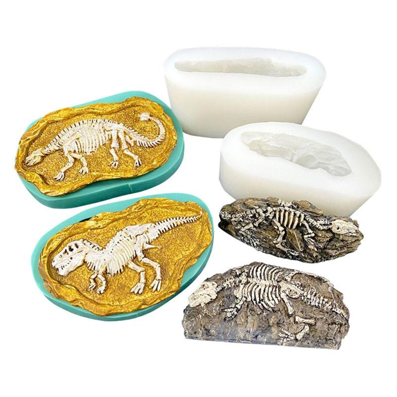 Stereoscopic Dinosaur Fossils Silica Gel Mold Make Scented Figure Candles Wax Table Ornament Soap Pendant Bachelor Party