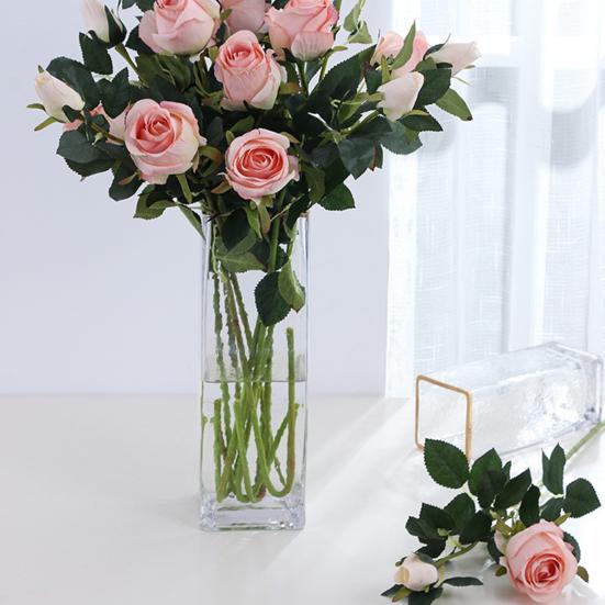 Artificial Rose Multi-use Bright-colored Faux Silk Flower Simulation Flower Display Decoration