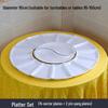 fan-shaped melamine deep multi-compartment revolving platter