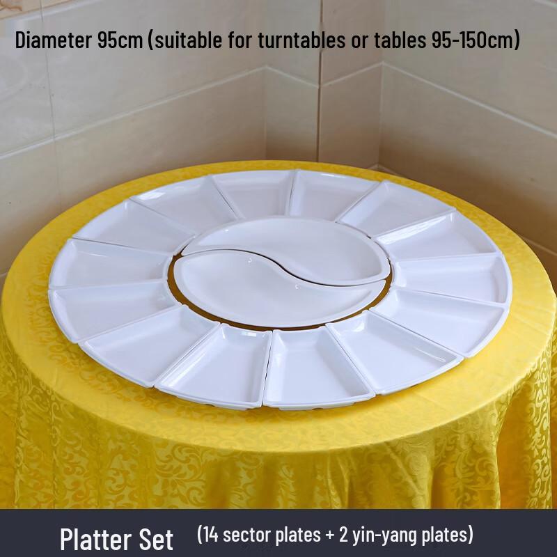 Melamine Revolving Multi-Compartment Dinner Platter Set