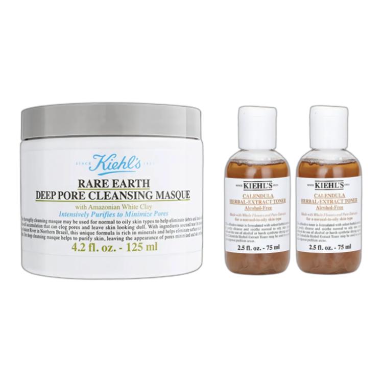 Kiehl's Calendula Herbal-Extract Toner With Rare Earth Mask Skincare Set Previous Version