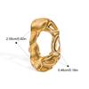 Yori 18K Gold Plated Curved Ring Stainless Steel Modern Art Jewelry Hypoallergenic for Women Elegant Gift 2025