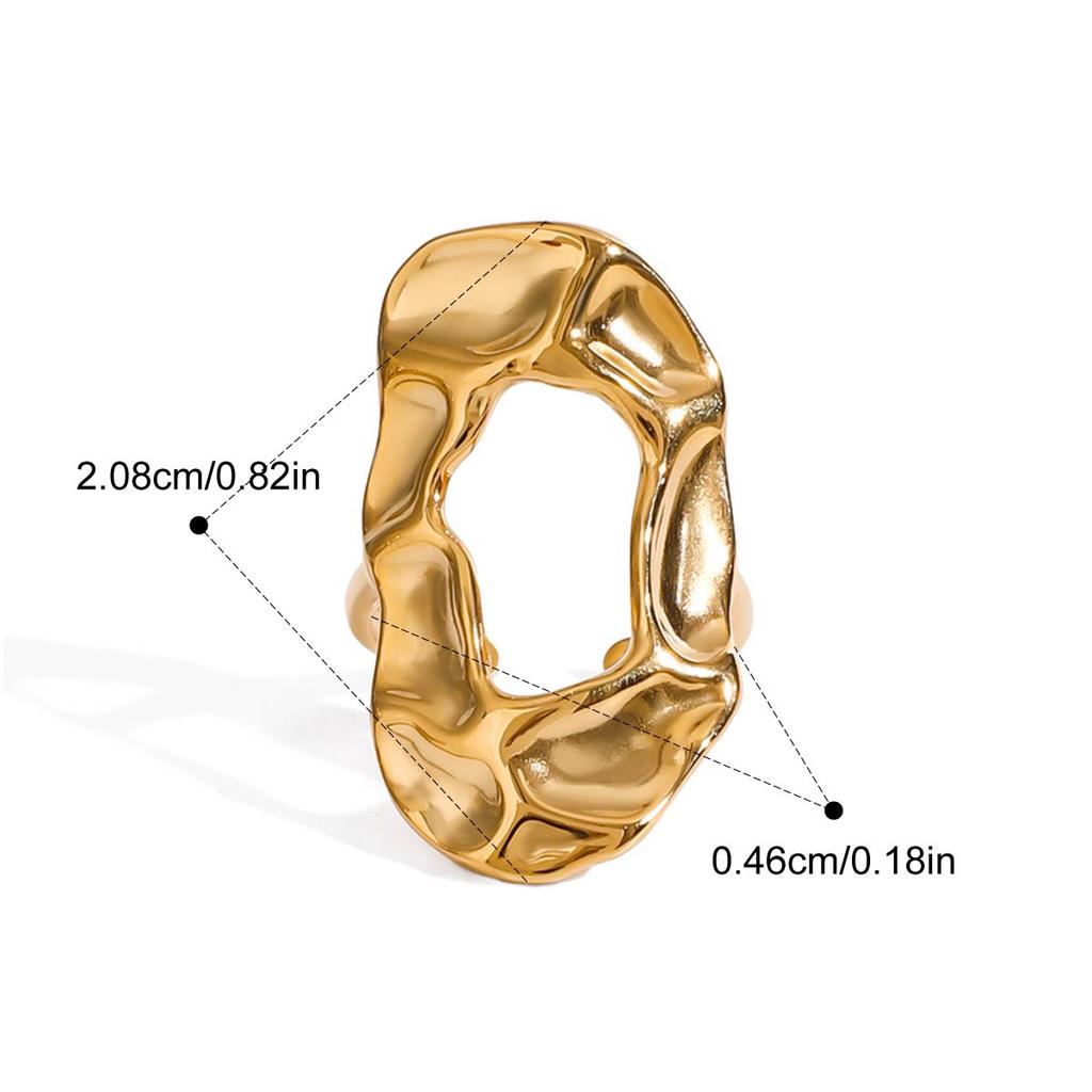 Yori 18K Gold Plated Curved Ring Stainless Steel Modern Art Jewelry Hypoallergenic for Women Elegant Gift 2025