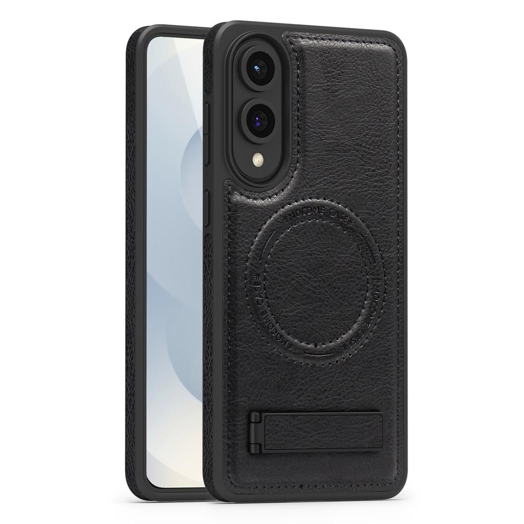 Applicable to S25EDGE mobile phone case crystal shield magnetic suction bracket all-inclusive PU leather S25 protective cover factory
