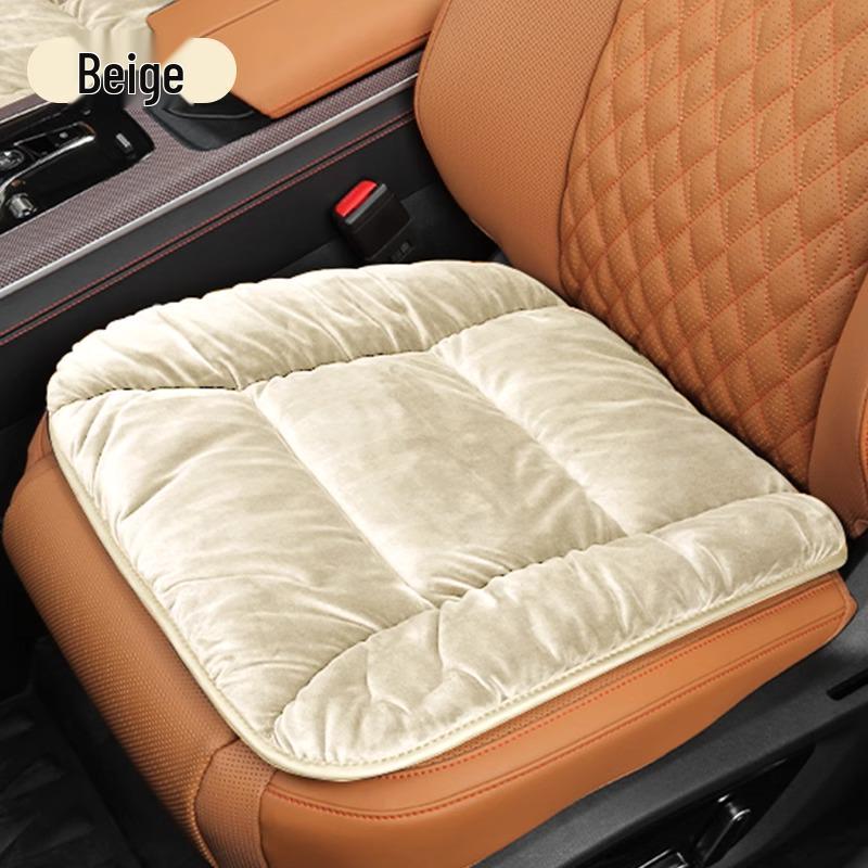Winter Plush Car Seat Cushion Set: Thickened Warm Three-Piece Short Plush for Rear Row