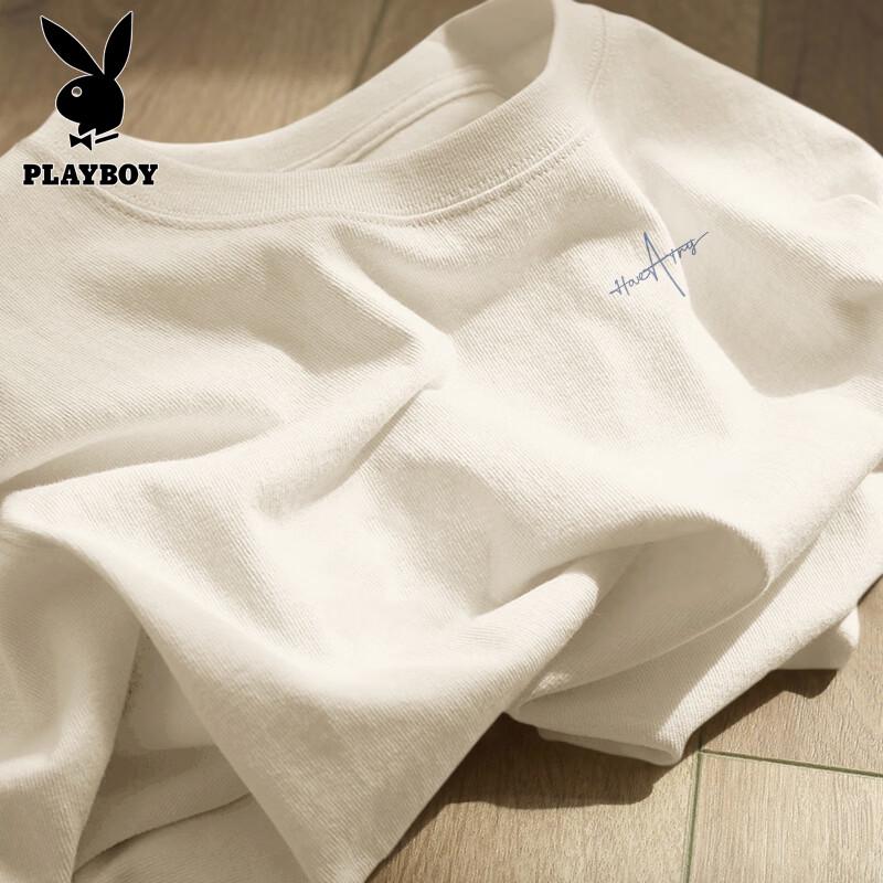 PLAYBOY Men's American Retro Pure Cotton Short Sleeve T-Shirt