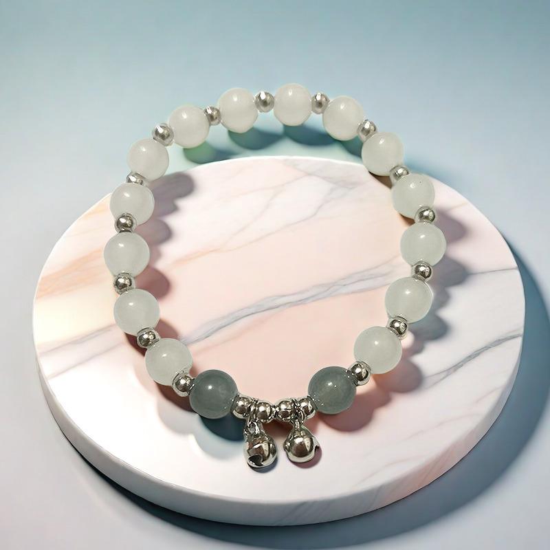 2025 Jadeite Green Jade Rabbit Bracelet: High-End Chinese Style, Year of the Snake, Elegant Women's Niche Beaded Design