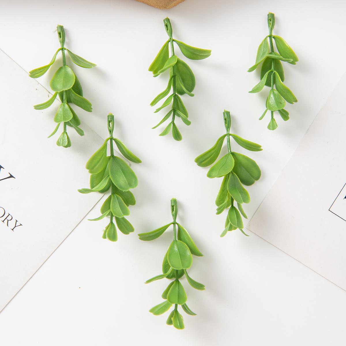 

50 шт. Искусственные листья растений Рождественская вечеринка Дом Свадьба свадебный букет Фон Стена Садовая Декорация Аксессуары DIY коробка мятный зеленый