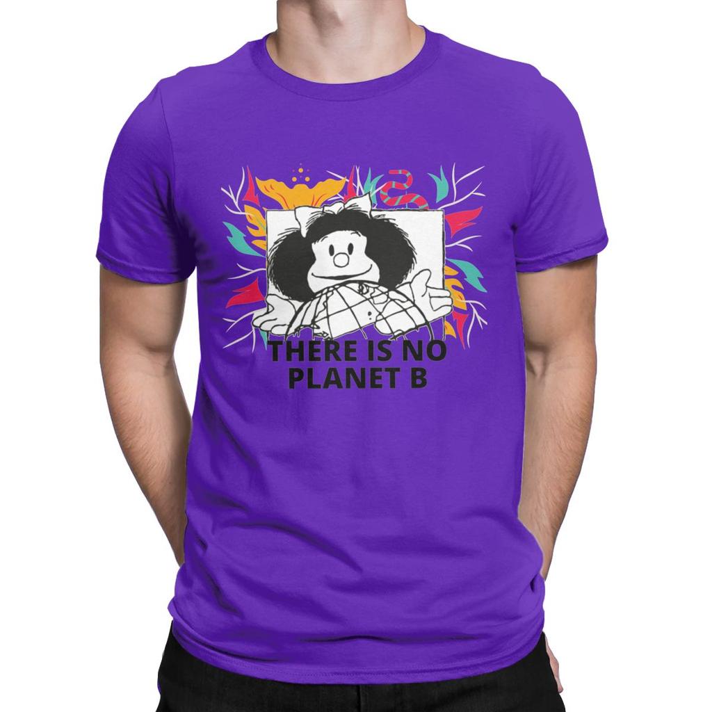 Mafalda There Is No Planet B T Shirt Men 100 Cotton Funny T Shirt Round Collar