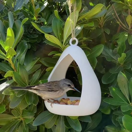 Außen hängender Vogelfutterspender, Tropfenform Kunststoff-Vogelfutterspender, Wetterfeste Vogel-Futterstation für Außenbereich, Garten, Terrasse, Balkon