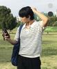 WHOLOVESART Washable Striped Cotton Collared Short Sleeve Knit 2 Colors