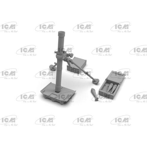 ICM 1/35 WWII German Mortar GrW 34 with Crew, Plastic Model Kit 35715