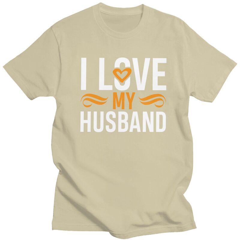 Individuelle Herren I Love My Husband T-Shirts Kurzarm Baumwoll-T-Shirts T-Shirt Lässiges T-Shirt Slim Fit Kleidung