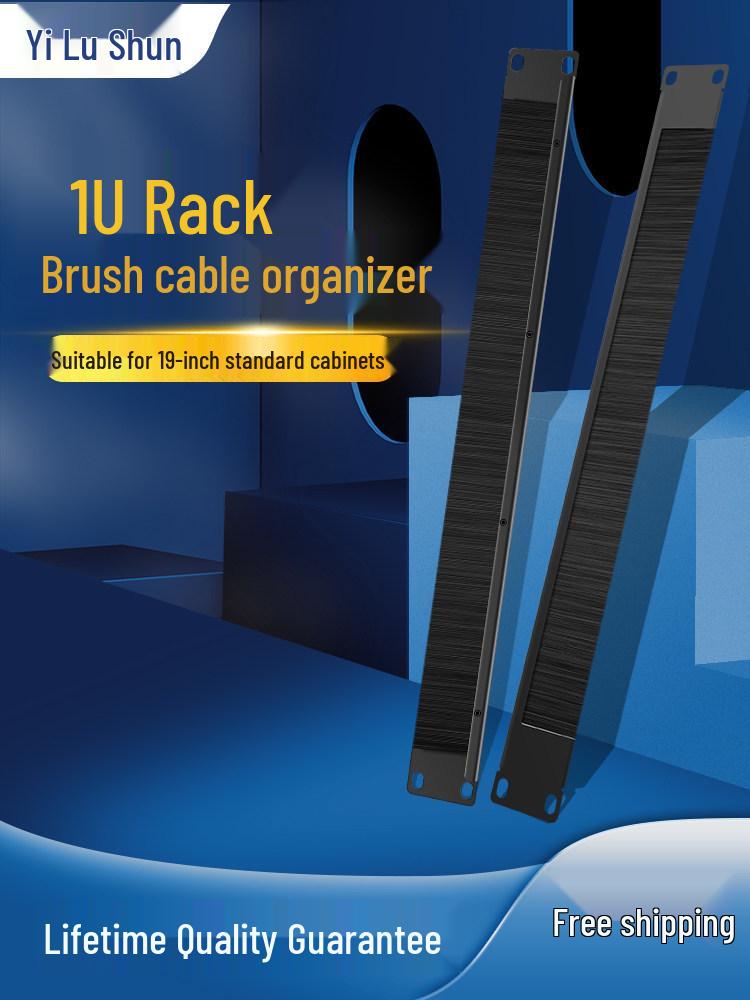 

Fully Enclosed Dustproof Metal Nylon Brush Cable Manager for Fiber Optic Network Cabinets