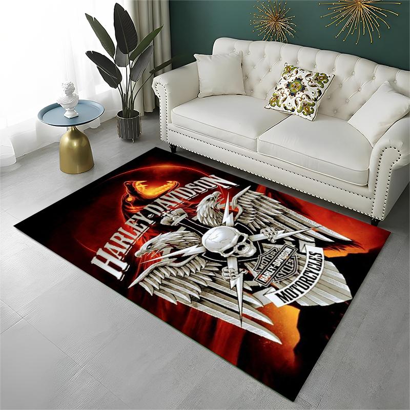 Classic H-Harleys Racing Moto Carpet Rug for Playroom Bedroom Living Room Sofa Home Decor,kid Game Area Rug Non-slip Floor Mat