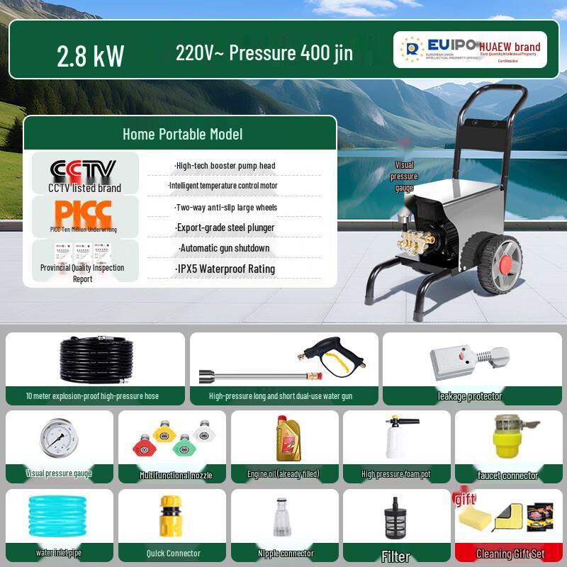 HuaYiWo High Pressure Electric Washer CN plug (adapter included)