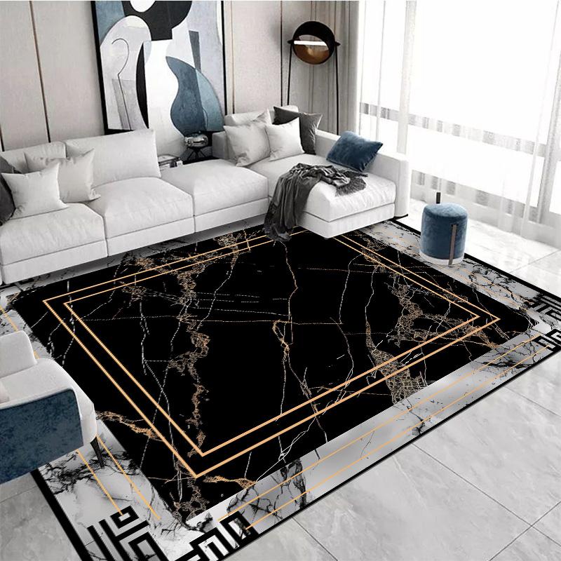 

Роскошный ковер с принтом черного и белого мрамора для декора гостиной, коврики под диван и журнальный столик, коврики для спальни и лаунж-зоны, нескользящий коврик для пола, кухонные коврики 40x60cm