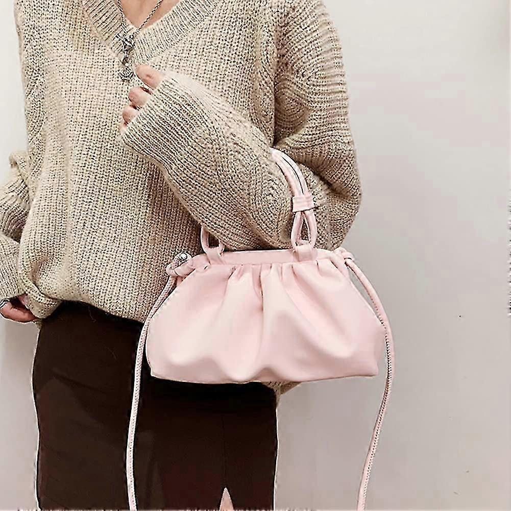 Dumpling Bag And Cloud Purse Trendy Ruched Clutch For Women Fash Pu S Shoulder Bag Handbag ()