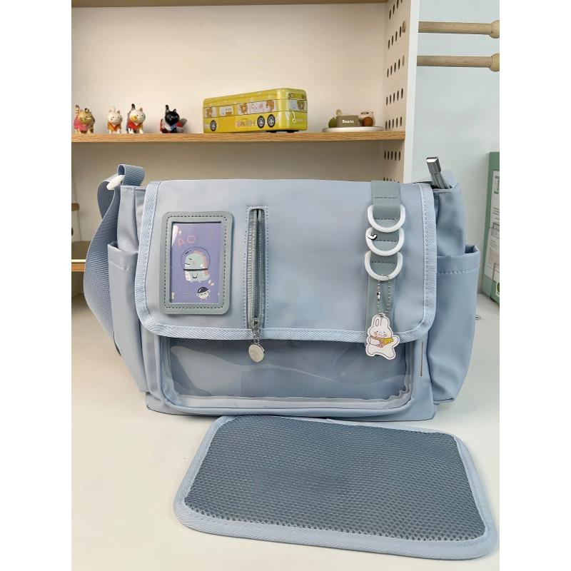 Y2K Japonské Harajuku Školské Tašky pre Dospievajúce Dievčatá Priehľadná Itabag Crossbody Taška DIY Odznaky Display Plate Ita Taška