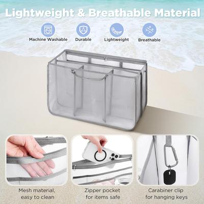 Beach Tote Organizer Insert – Lightweight Mesh Storage Divider for XL Bogg Bag Accessories, Sandproof Compartments