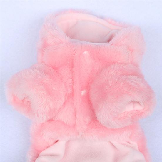 Yıkanabilir Evcil Hayvan Giysileri İnce İşçilik Flanel Sevimli Baskılı Köpek Kapşonlu Mont