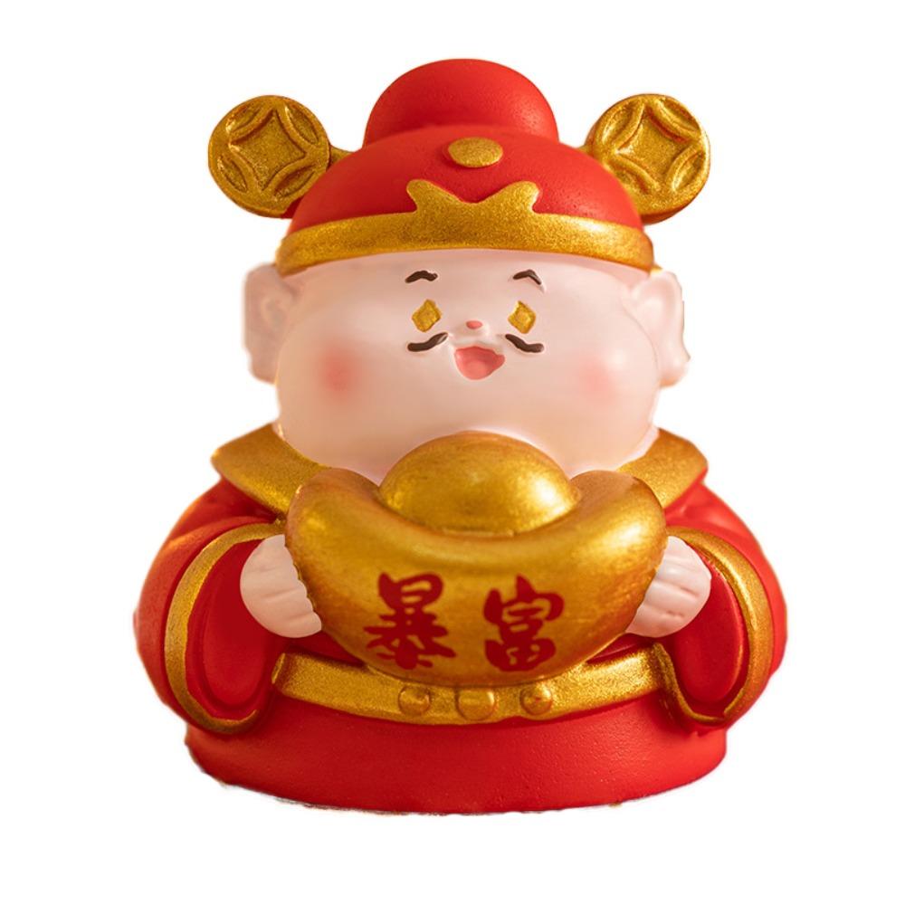 Resin Desktop Ornament Cartoon Desktop Trinkets Miniature Figure Lucky God Figurine  Bedroom