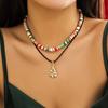 Salircon 7 Styles Boho Colorful Soft Bead Elastic Rope Chain Necklace Women Christmas Tree Series Pendant Xmas Jewelry Gift 2026