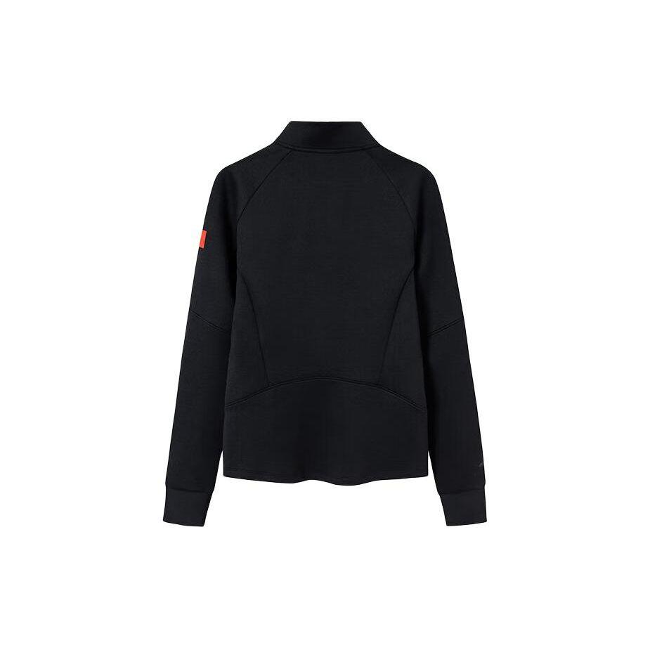 Anta All-Weather Series Solid Color Stand Collar Knitted Sports Jacket Women Jacket Black 162410714-5