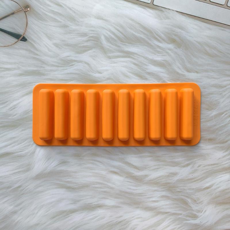 Silicone Long Strip Ice Cube Mold Non-Stick For Chocolate Jelly Biscuit Diy Baking Ice Cream Bar Tray Kitchen Tool 10 Grids