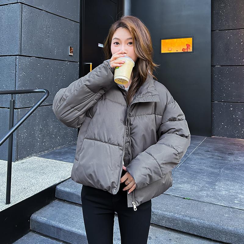 Cotton-padded Jacket for Women New Loose Large Size Down Cotton-padded Jacket Fashionable and Versatile Black Cotton-padded Jacket