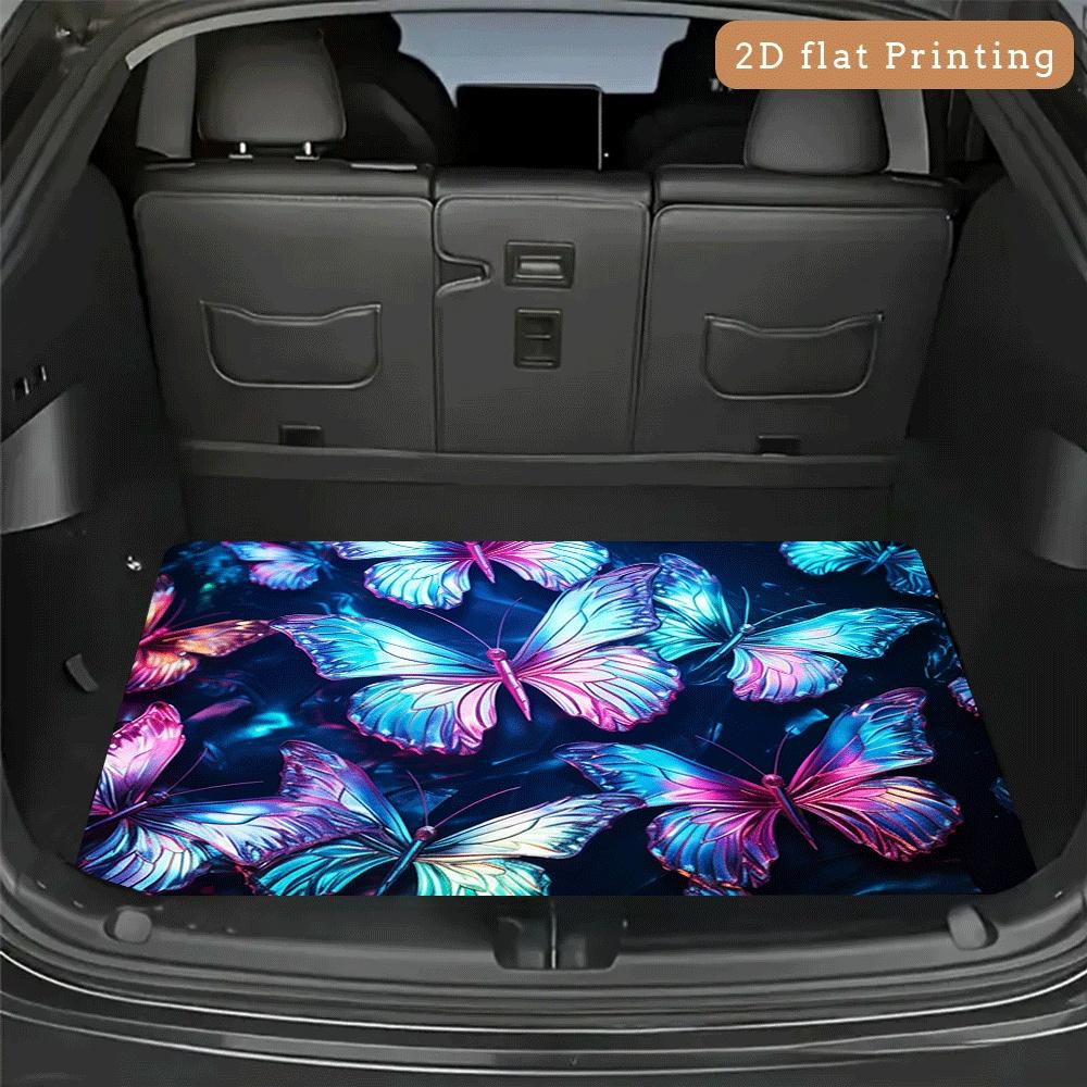 1Pcs Butterflies Car Trunk Mat with Anti Slip Cargo Liner Waterproof Rear Storage Protector Floor Mat for SUV Sedan Vehicle Inte