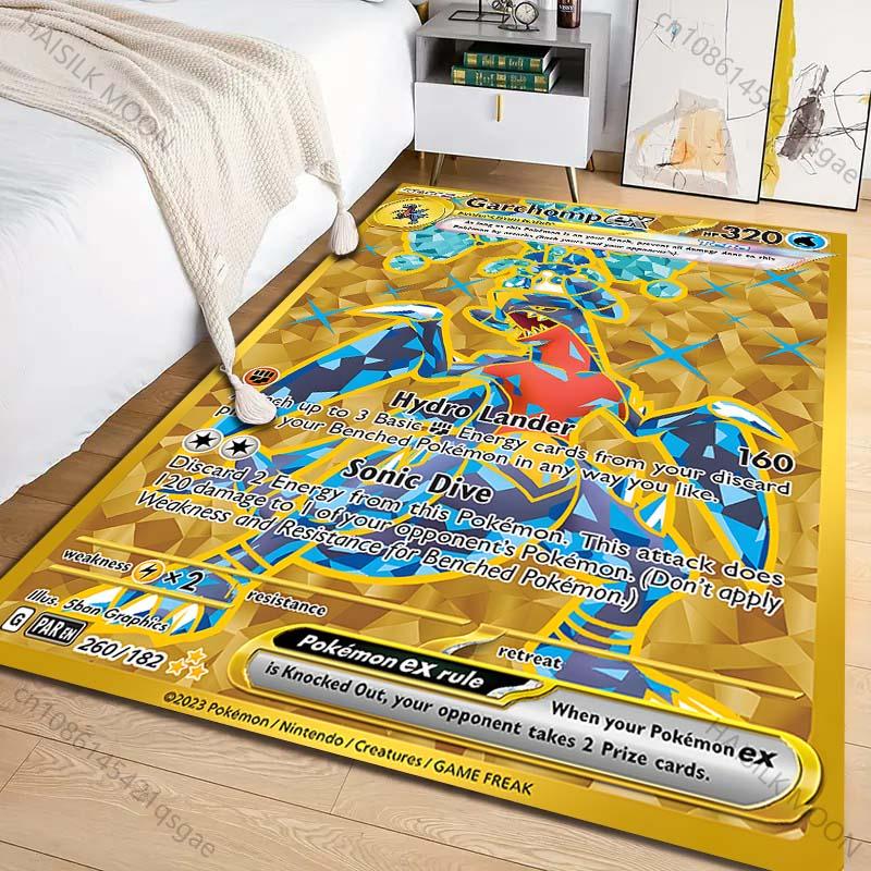 Wiele rozmiarów Dywan z nadrukiem karty Pokémon Garchomp do salonu, sypialni, pokoju dziecięcego, wystroju domu, dywanik obszarowy, narzuta na sofę, przedpokój, mata do zabawy