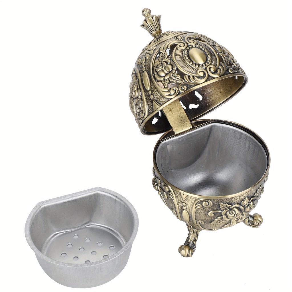 Vintage Incense Burner Holder Zinc Alloy Ornament Table Decoration Metal Craft Gift for Home Bedroom Office