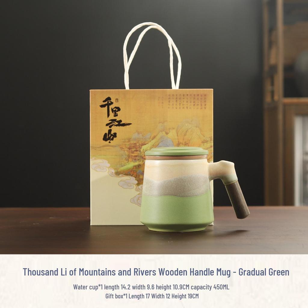 High-Value Ceramic Mug with Tea and Water Separation, Lid, and Filter - Perfect Souvenir or Gift for Annual Meetings