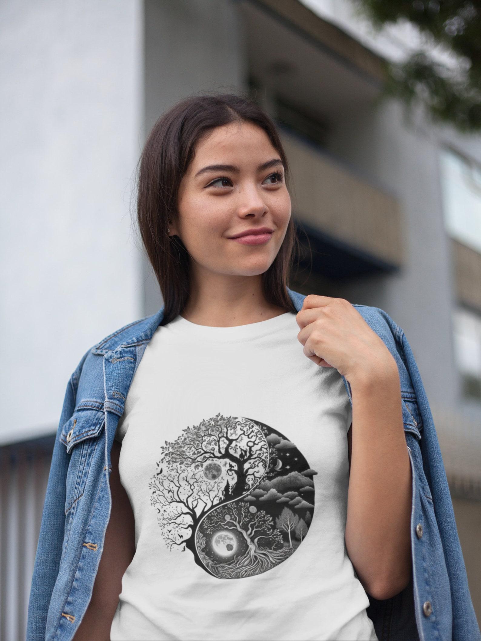 Yin Yang Tree of Life T-Shirt: Harmony Balance Unisex Tee 4XL