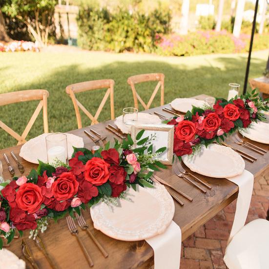 Artificial Flower Rose Garland Door Hanging for Valentine's Day Decoration Plastic Wedding Arch Flowers Chair Back Decor Indoor Outdoor Use