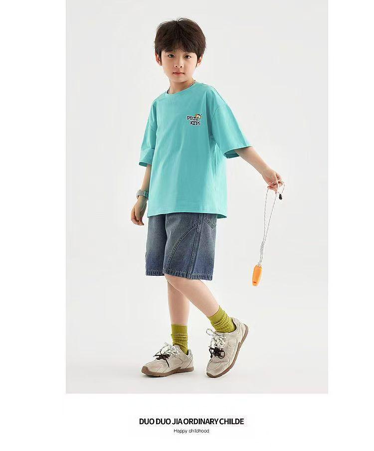 Boys' 2026 Summer Jeans: New Trendy Medium & Large Children's Capris Shorts