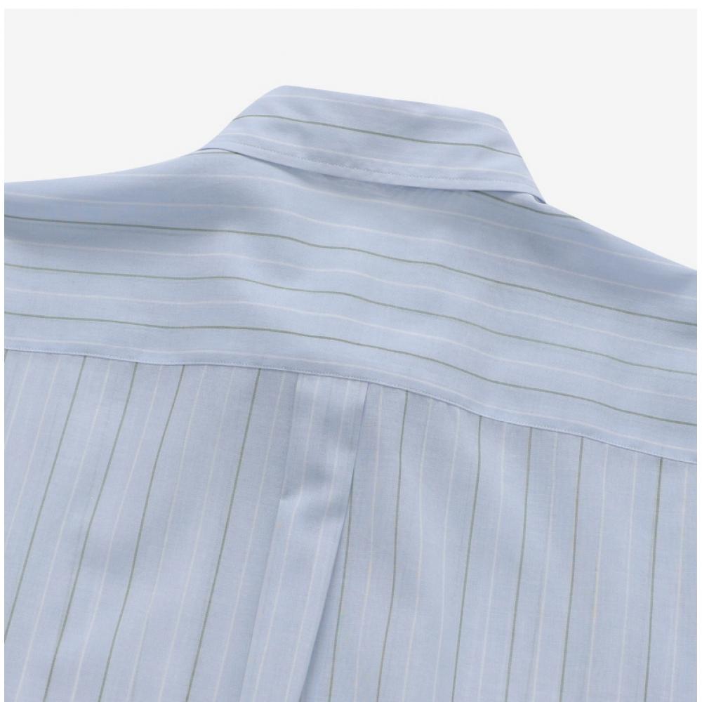 Orari A24SS01oS Light Blue Stripe Hard TwiSt Pin Organza Stripe Men S Shirt