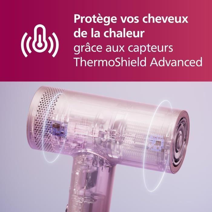 Sèche-cheveux - PHILIPS - Série 8000 - 1400W - ThermoShield Advanced - Champagne Rosé