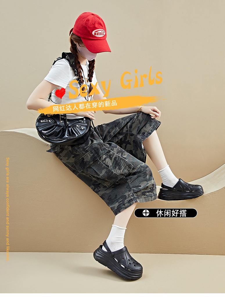 New Summer CH Women's Cave Shoes Bag Head Sandals Flat Bottom Half Smooth Thick Bottom Breathable Comfortable Casual Half Body