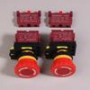 22Mm La36M Emergency Stop Button Switch E-Stop Plastic Mushroom Push Button Switches On Off With Led Light 12V-24V 110V 220-380V