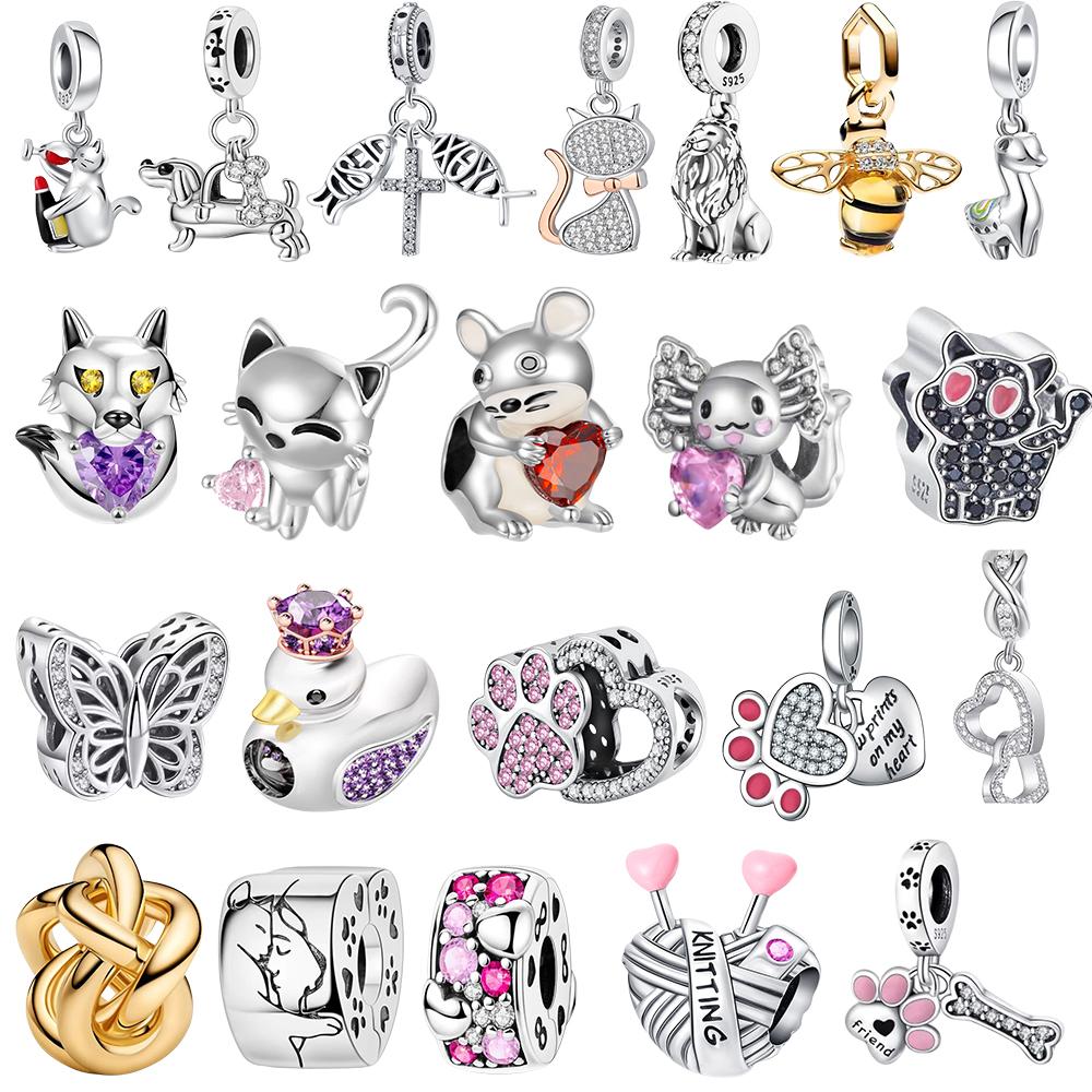 New Copper Purple Crown Duck Lion Cat Charm Diy Pendant Fit For Original Diy Bracelet Necklace Women'S Jewelry Accessories