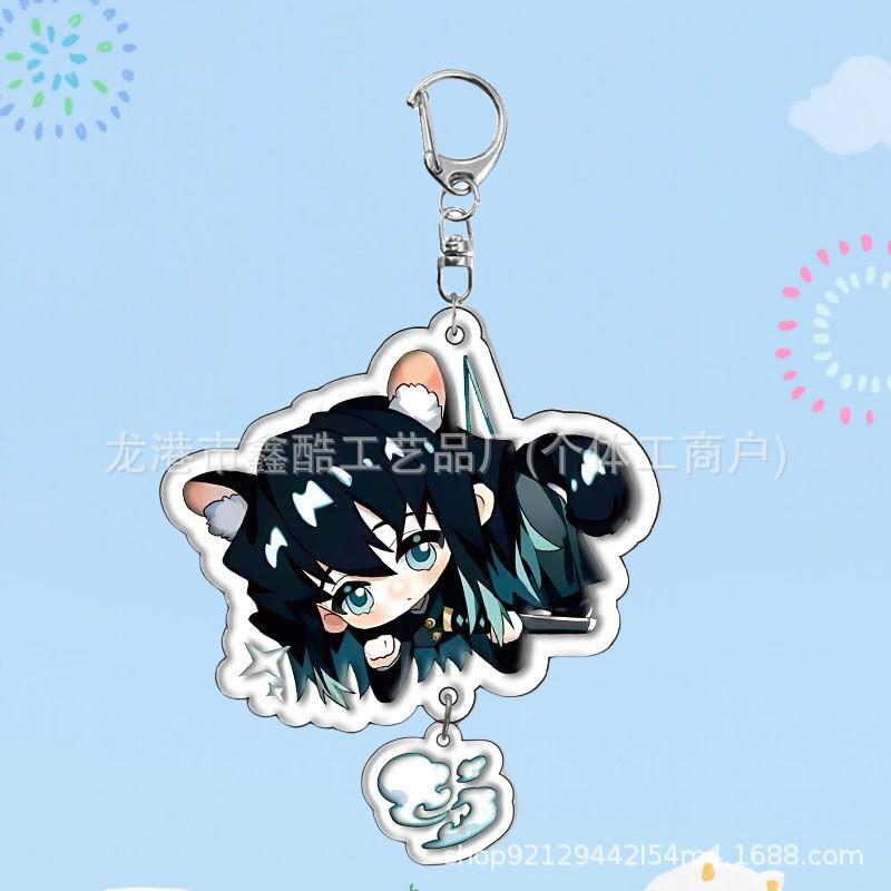 Demon Slayer Acrylic Double Sided Keychain Kamado Tanjiro Zenitsu Agatsuma Anime Merchandise  Bulk Accessories Pendant