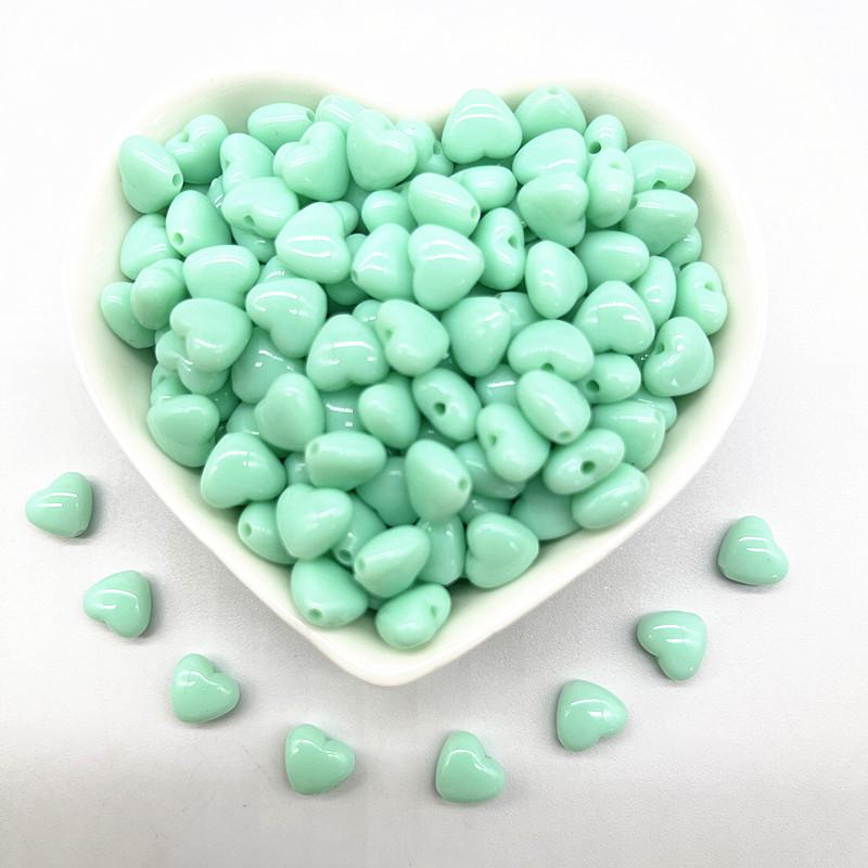 50pcs/lot 10mm Colourful Heart Shape Acrylic Loose Spacer Beads for Jewelry Making DIY Handmade Accessories