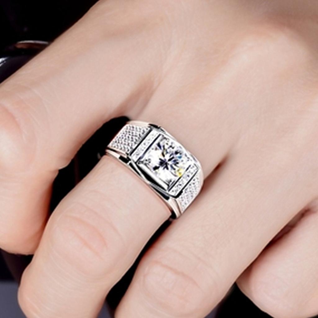 European And American Popular Groups Are Full Of Diamond Domineering Fashion Wedding Men 'S Rings