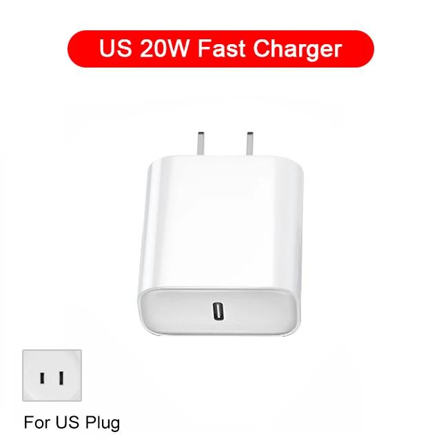 PD 20W Fast Charging For Samsung iPhone 16 15 14 13 Pro Max Ipad Phone Quick Charger EU US Plug Type C Charger Cable Accessories