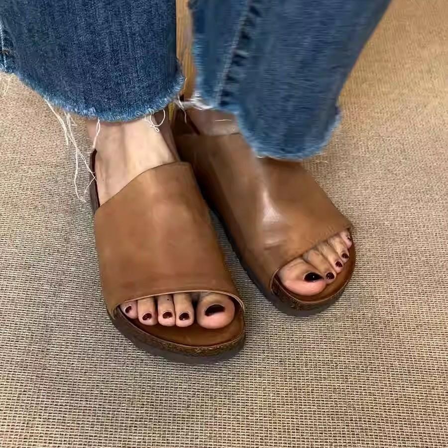 Suding Home · Lazy and PriceShu 2025 Boken Slippers Women's summer outer wear thick-soled non-slip sandals lazy shoes